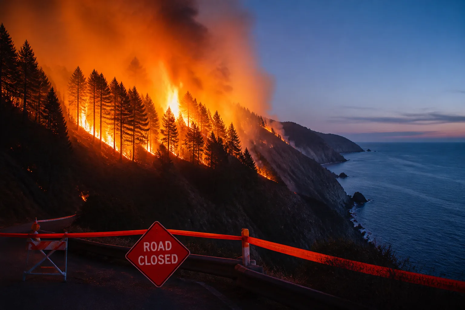 Timber Fire in Big Sur Grows to 1,723 Acres, Evacuation Orders Expanded